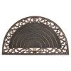 Deals 🌟 RugSmith Black Molded Sunrise Trellis Half-Round Rubber Doormat 💯