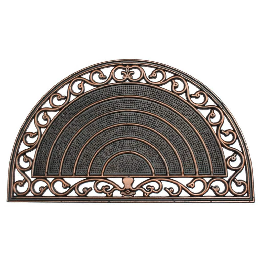 Deals ๐ RugSmith Black Molded Sunrise Trellis Half-Round Rubber Doormat ๐ฏ