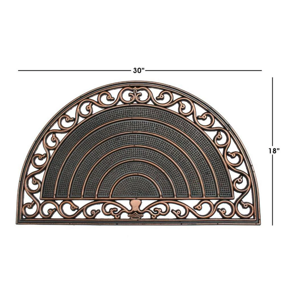 Deals ๐ RugSmith Black Molded Sunrise Trellis Half-Round Rubber Doormat ๐ฏ - Image 3