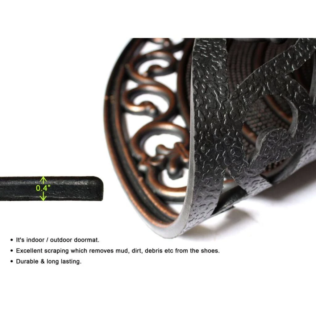 Deals ๐ RugSmith Black Molded Sunrise Trellis Half-Round Rubber Doormat ๐ฏ - Image 4