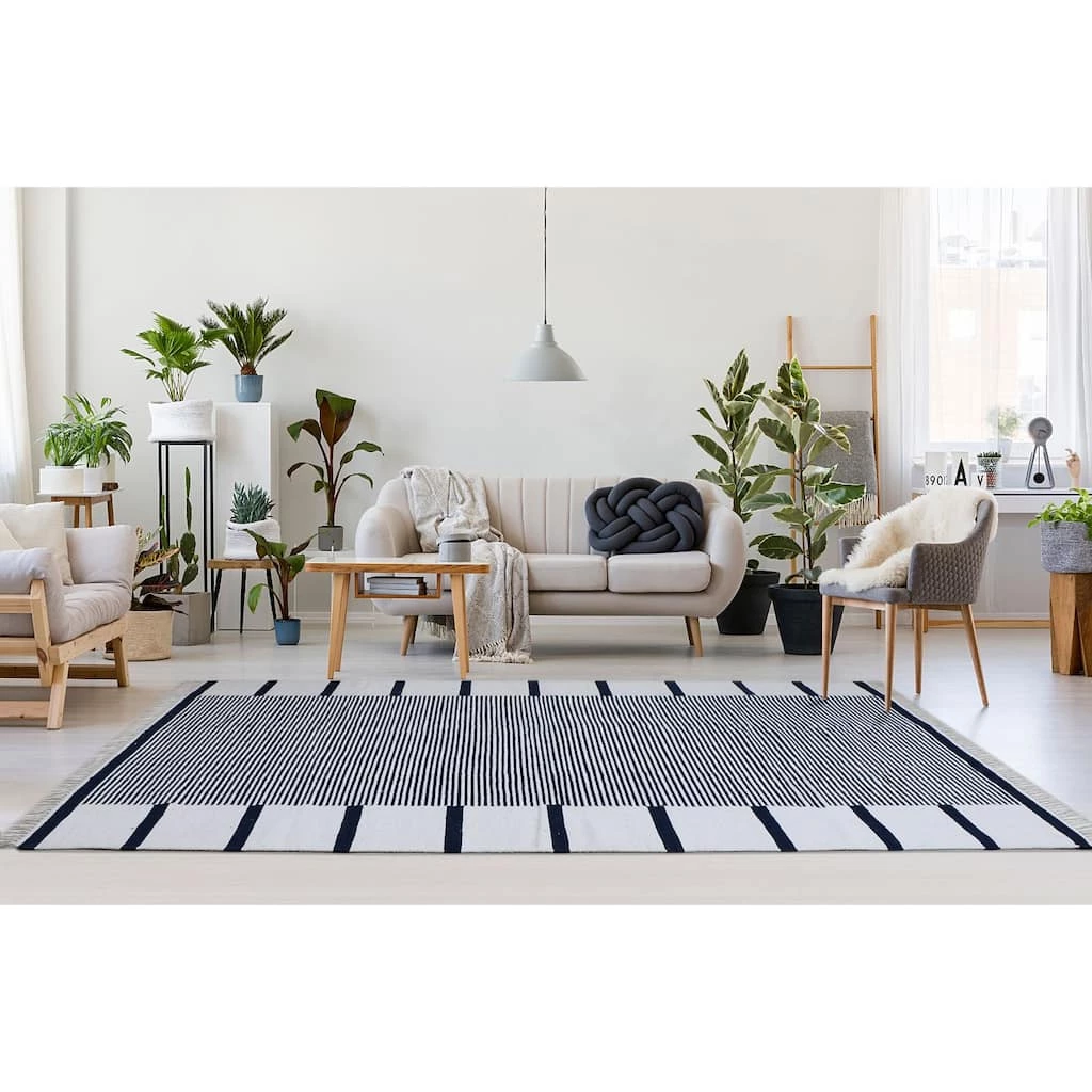Best Pirce π RugSmith Black & White Hand Woven Mid-Century Modern Sutton Area Rug π - Image 4