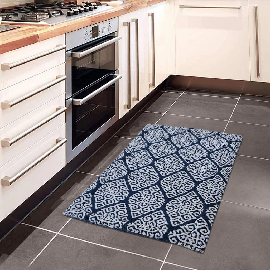 Coupon ✔️ RugSmith Navy Machine Woven Tuscano Anti-Fatigue Kitchen Mat, 20" x 36" ✨ - Image 4
