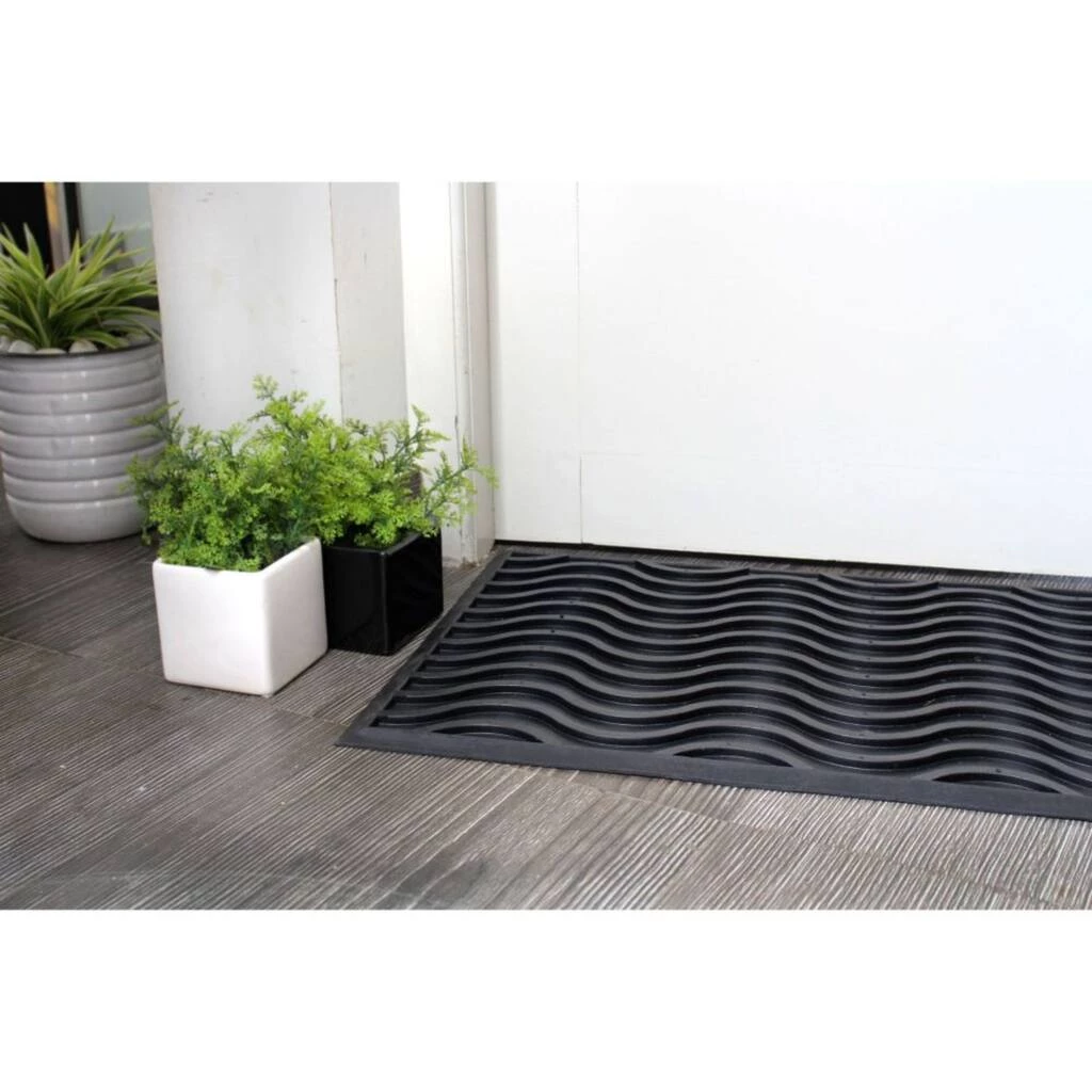 Top 10 ๐ RugSmith Black Moulded Waves Texture Rubber Doormat โค๏ธ - Image 2
