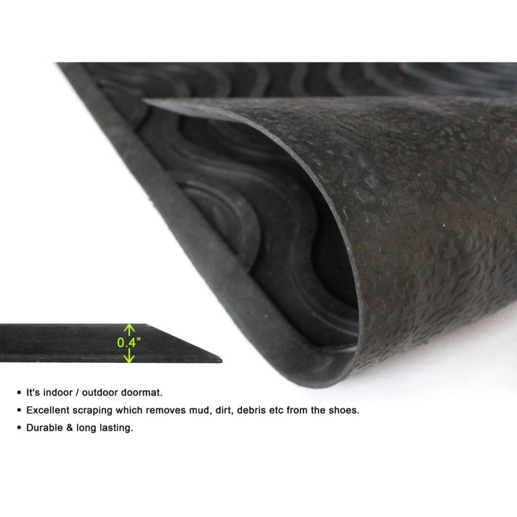 Top 10 ๐ RugSmith Black Moulded Waves Texture Rubber Doormat โค๏ธ - Image 4