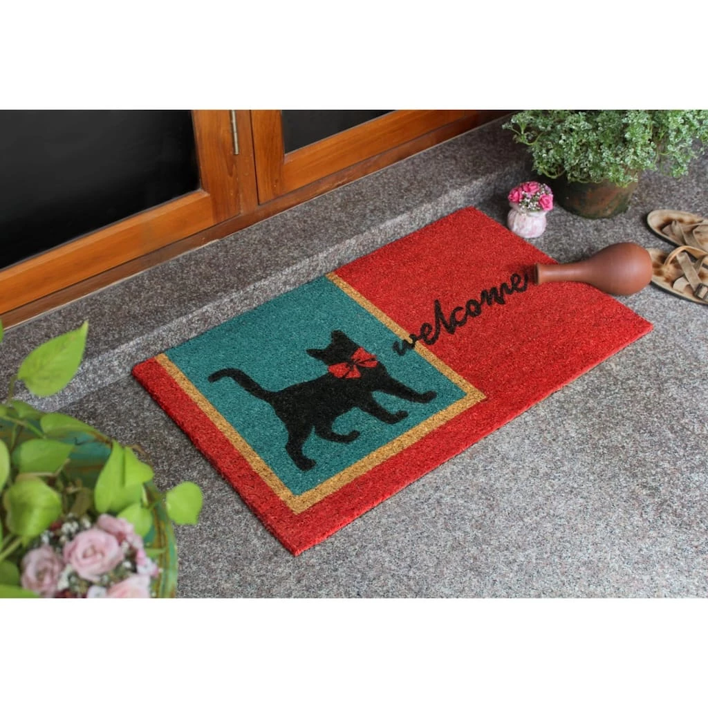 Coupon ๐ RugSmith Red Machine Tufted Welcome Cat Doormat ๐ฏ - Image 2
