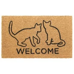 Coupon ✔️ RugSmith Brown Machine Tufted Welcome Cats Doormat 🎁
