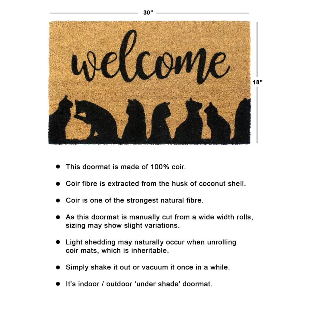 Deals ๐ RugSmith Brown & Black Machine Tufted Welcome Cats Doormat ๐ฅฐ - Image 3