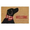 Best Sale ⌛ RugSmith Red, Black & Brown Machine Tufted Welcome 🐕 Dog Doormat 🔔