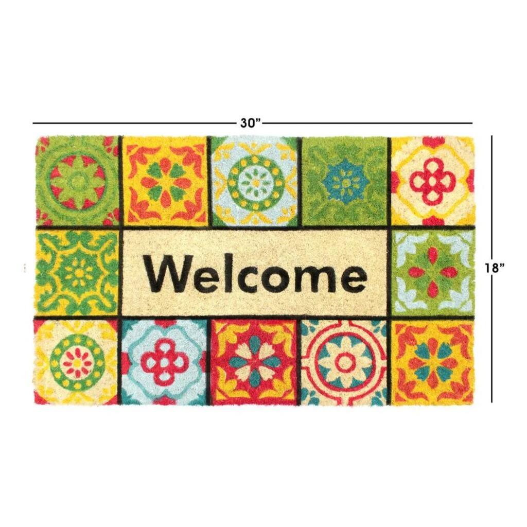 Best deal โค๏ธ RugSmith Bleah Handloom Woven & Printed Welcome Folk Tile Rubber Doormat ๐งจ - Image 3