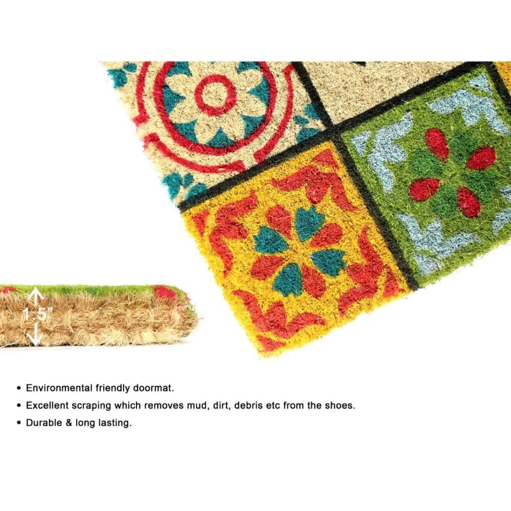 Best deal โค๏ธ RugSmith Bleah Handloom Woven & Printed Welcome Folk Tile Rubber Doormat ๐งจ - Image 4