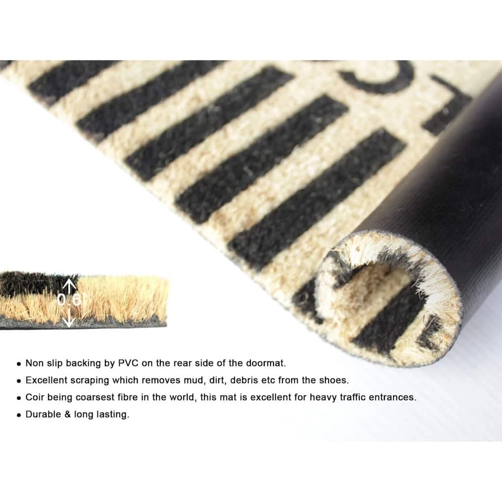 New ๐งจ RugSmith Black Machine Tufted Welcome Stripe Doormat โ๏ธ - Image 4