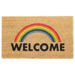 Outlet ⌛ RugSmith Multicolor Machine Tufted Welcome Rainbow Doormat ❤️