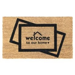 Discount ✔️ RugSmith Black Machine Tufted Welcome To Our Home With Love Doormat ⭐