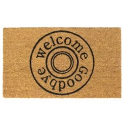 Cheap ๐ฅฐ RugSmith Black Machine Tufted Welcome, Good Bye Doormat ๐