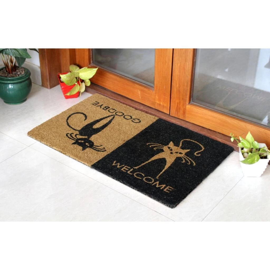 Discount โ RugSmith Black Machine Tufted Welcome Good Bye Cats Doormat โ - Image 2