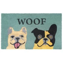 Promo 🎉 RugSmith Gray Machine Tufted Woof 🦮 Dog Coir Doormat ✔️