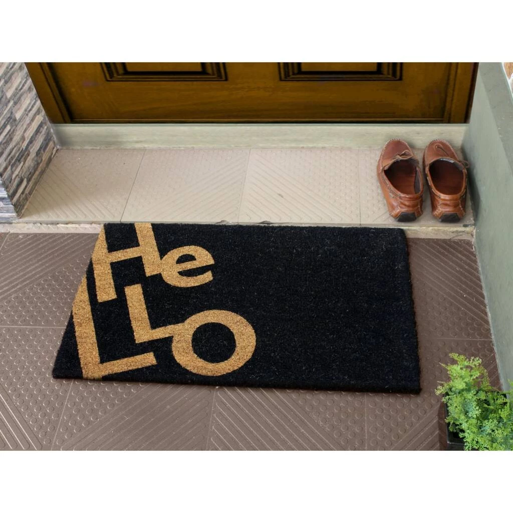 Flash Sale ๐งจ RugSmith Black Machine Tufted Zigzag Hello Doormat ๐ - Image 2